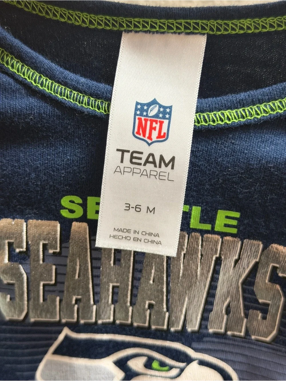 NFL Seattle Seahawks Gray & Navy Baby Bodysuit